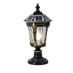 Dual Purpose Waterproof Aluminum Retro Solar Fence Post Lights with Remote - Lamp Outdoor