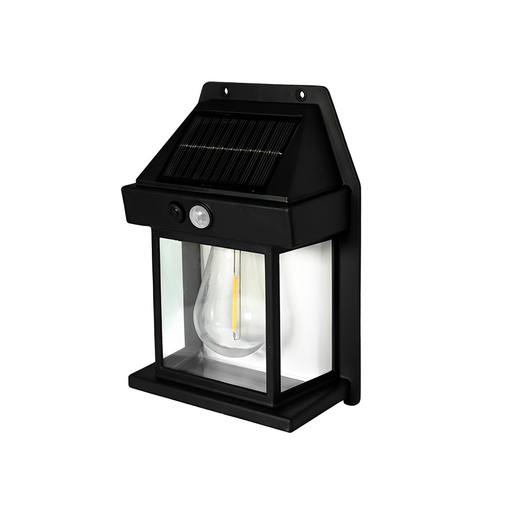 Tungsten Bulb Solar Wall Lanterns Dusk to Dawn Motion Senor Lighting - Lamp Outdoor