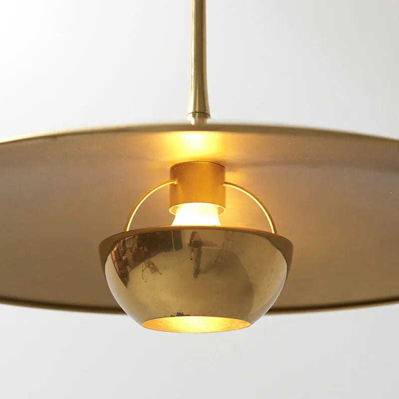 Pyra Minimalist Metal Pendant Light, Gold - Lamp Outdoor