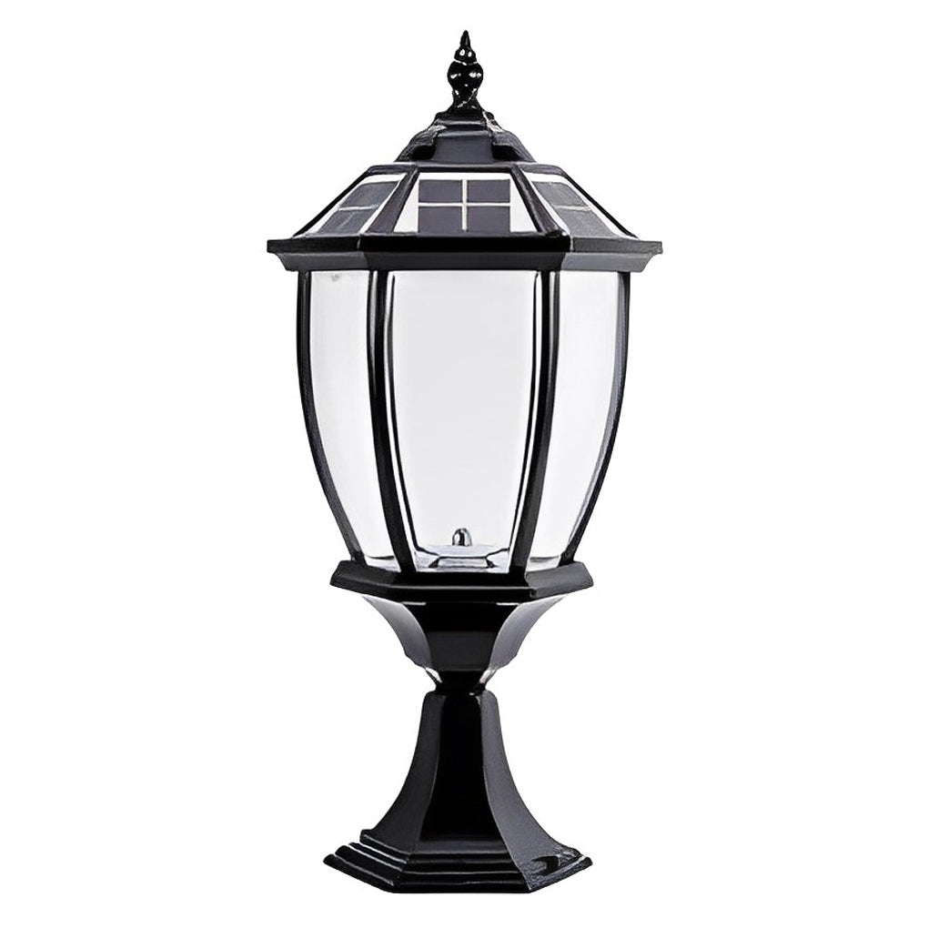 Led Waterproof Black Vintage Outdoor Solar Fence Post Lights with Remote - Lamp Outdoor