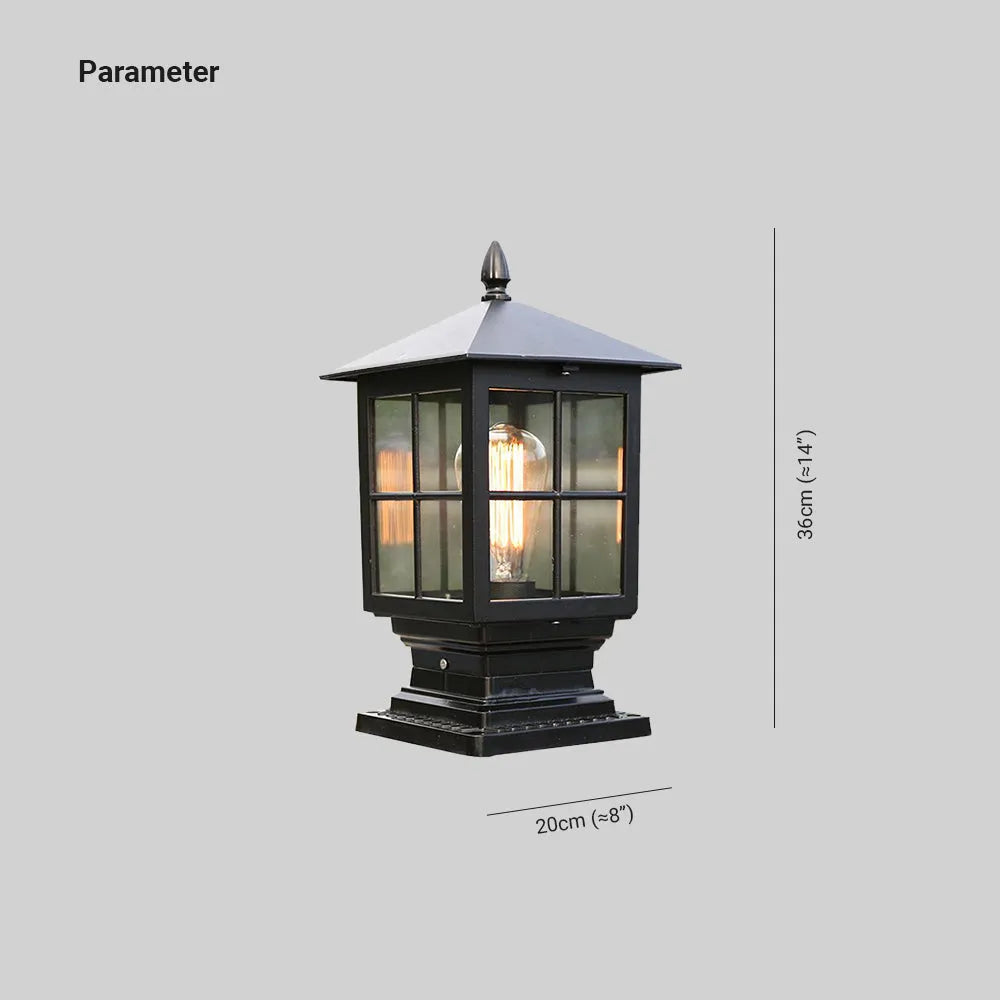 Etilo Modern Metal Glass Lantern LED Outdoor Light Post - Lamp Outdoor