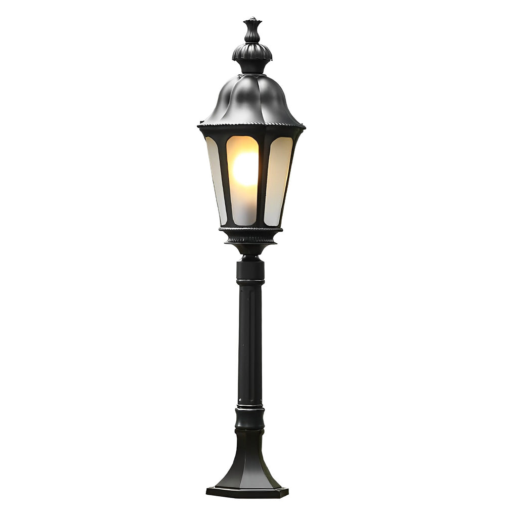 Elegant European-Style Black LED Outdoor Pathway Lamp Post - Lamp Outdoor