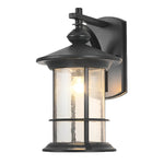 Retro Aluminum Glass LED Waterproof Black American Garden Wall Lamp - Lamp Outdoor