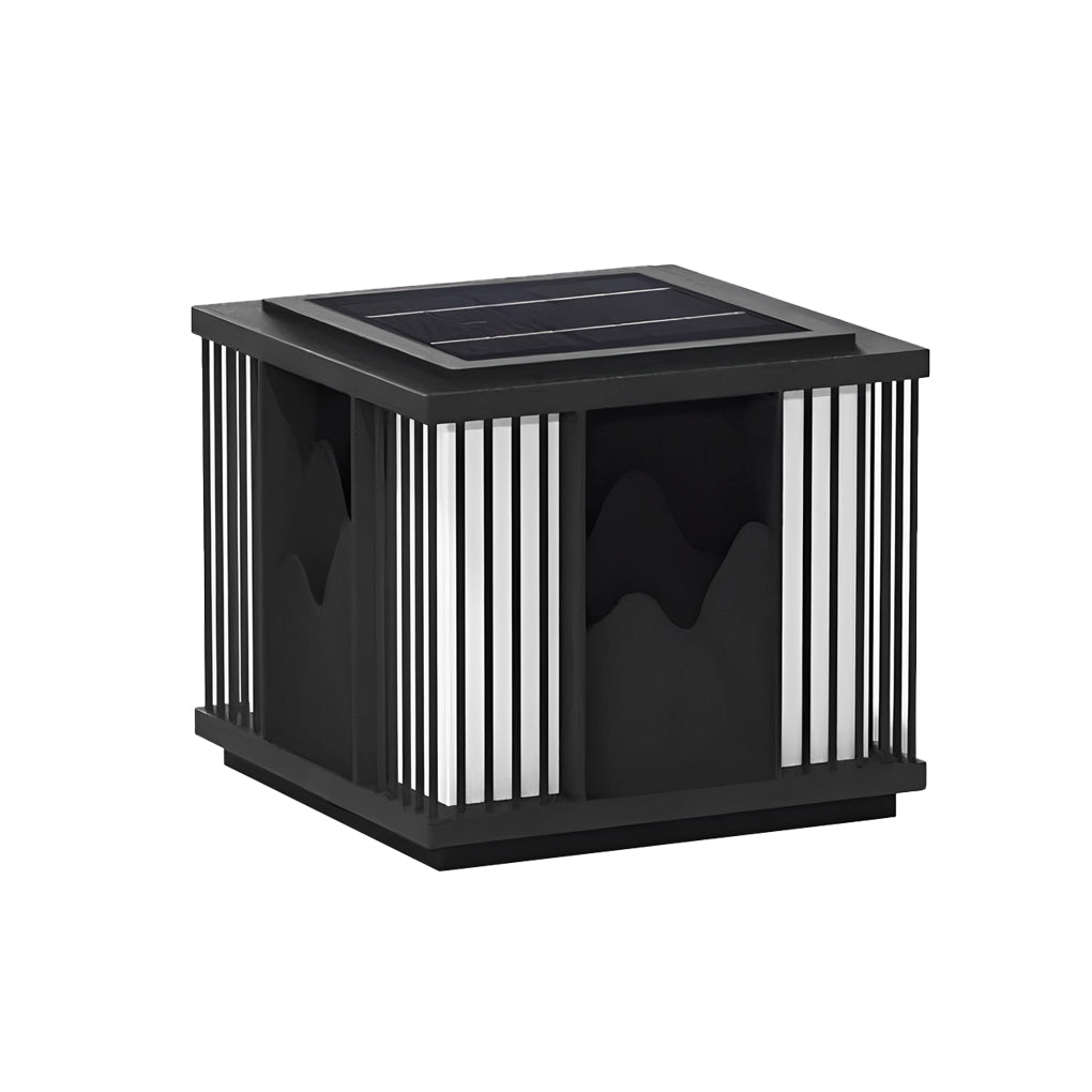 Waterproof LED Mountain Scenery Black Modern Solar Post Caps Lights - Lamp Outdoor