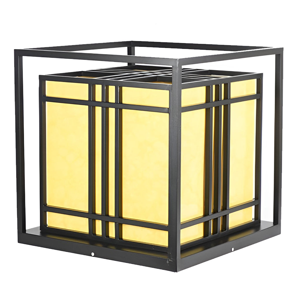 Retro Square Waterproof LED Black Modern Outdoor Post Caps Lights - Lamp Outdoor