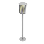 Stainless Steel Outdoor Floor Lamp with Rotating Design and Vertical Slats - Lamp Outdoor