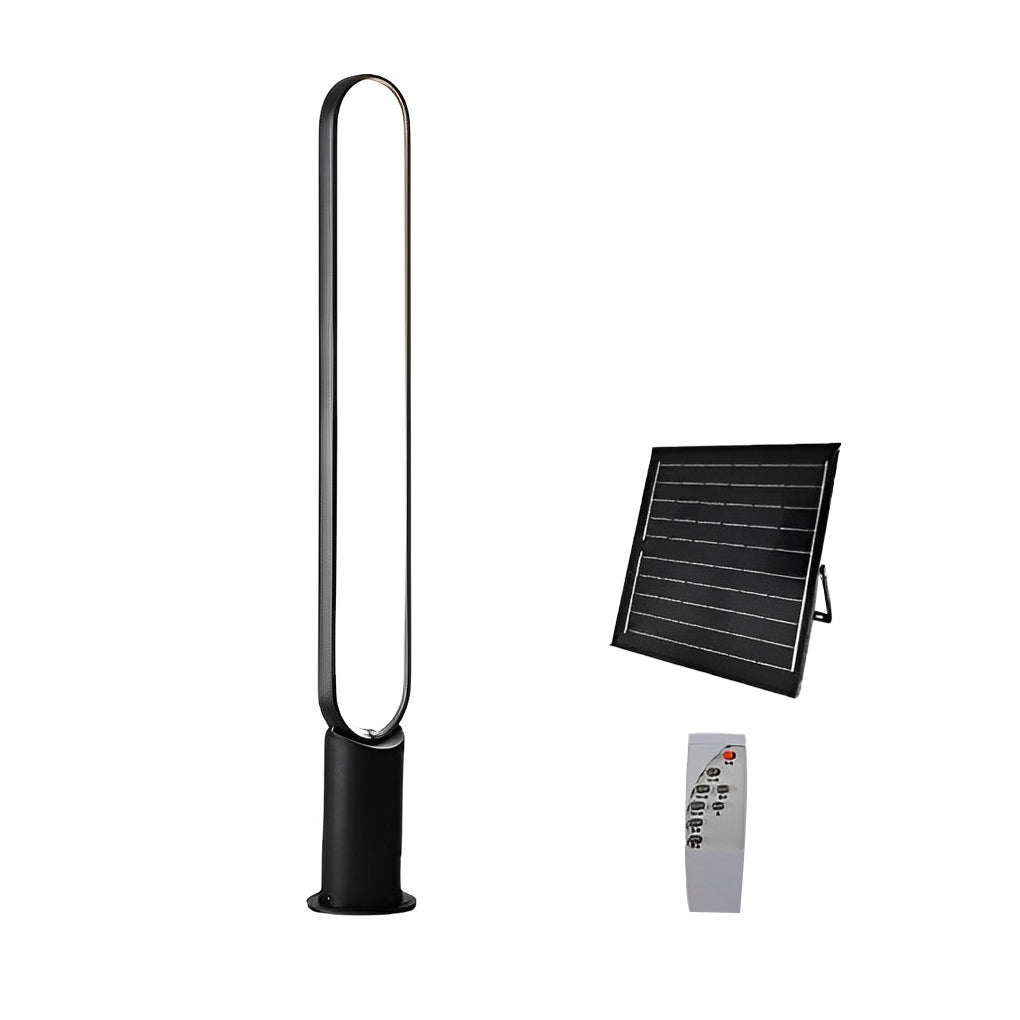 Modern Long Linear LED Solar Pathway Lights in Black Aluminum, Waterproof - Lamp Outdoor