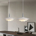 Nylo Contemporary Minimalist Frisbee Shaped Metal Pendant Light - Lamp Outdoor