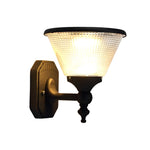 1-Light Black LED Dusk to Dawn Solar Outdoor Wall Light - Lamp Outdoor