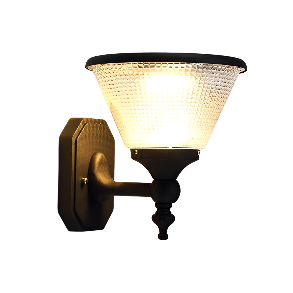1-Light Black LED Dusk to Dawn Solar Outdoor Wall Light - Lamp Outdoor