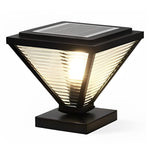 Simple Geometric Shape Waterproof Black Modern Solar Fence Post Lights - Lamp Outdoor