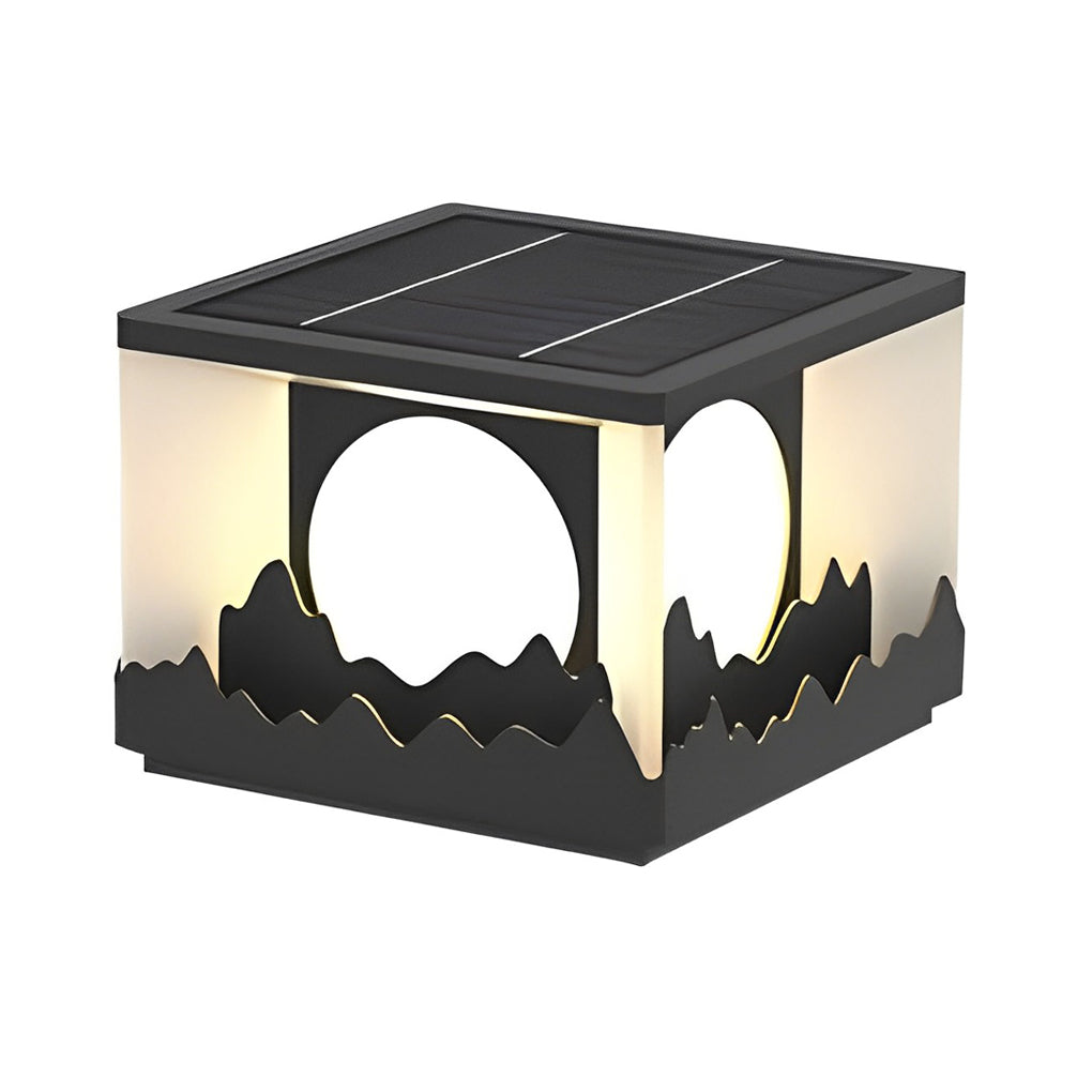 Mountain Scenery Design Waterproof LED Modern Solar Fence Post Lights - Lamp Outdoor