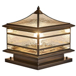 Waterproof Glass Copper Vintage Outdoor Fence Post Lights Pillar Light - Lamp Outdoor