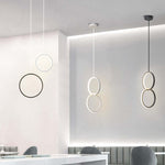 Doria Modern LED Pendant Light Black/White Metal Living Room - Lamp Outdoor