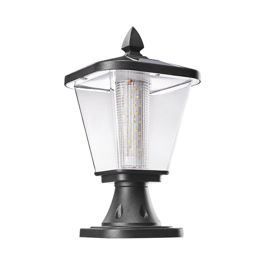 LED Solar Power Pillar Lights Waterproof Pyramid - Lamp Outdoor