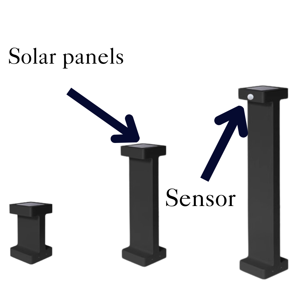 Ray Modern Metal T-Shaped Solar Outdoor Path Light - Lamp Outdoor