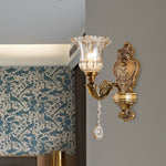 Ramiq Vintage Flor Metal/Glass Wall lamp, Gold - Lamp Outdoor