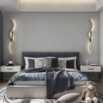 Lumor Modern Linear Wave Bedroom Wall Lamp, Black/Gold - Lamp Outdoor