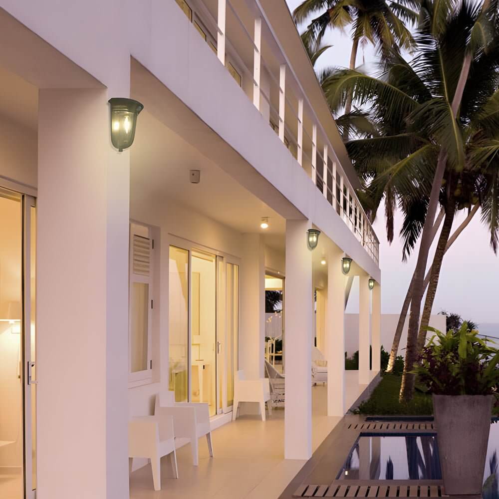 2-Pack Motion Sensor Solar Wall Light - Lamp Outdoor
