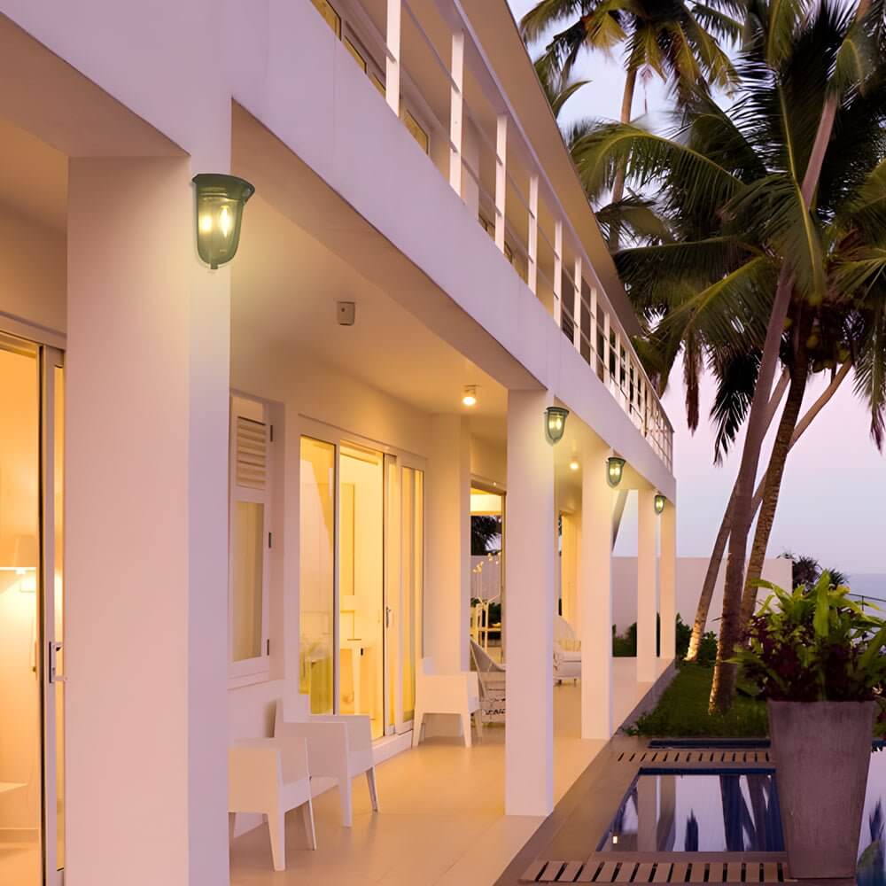2-Pack Motion Sensor Solar Wall Light - Lamp Outdoor