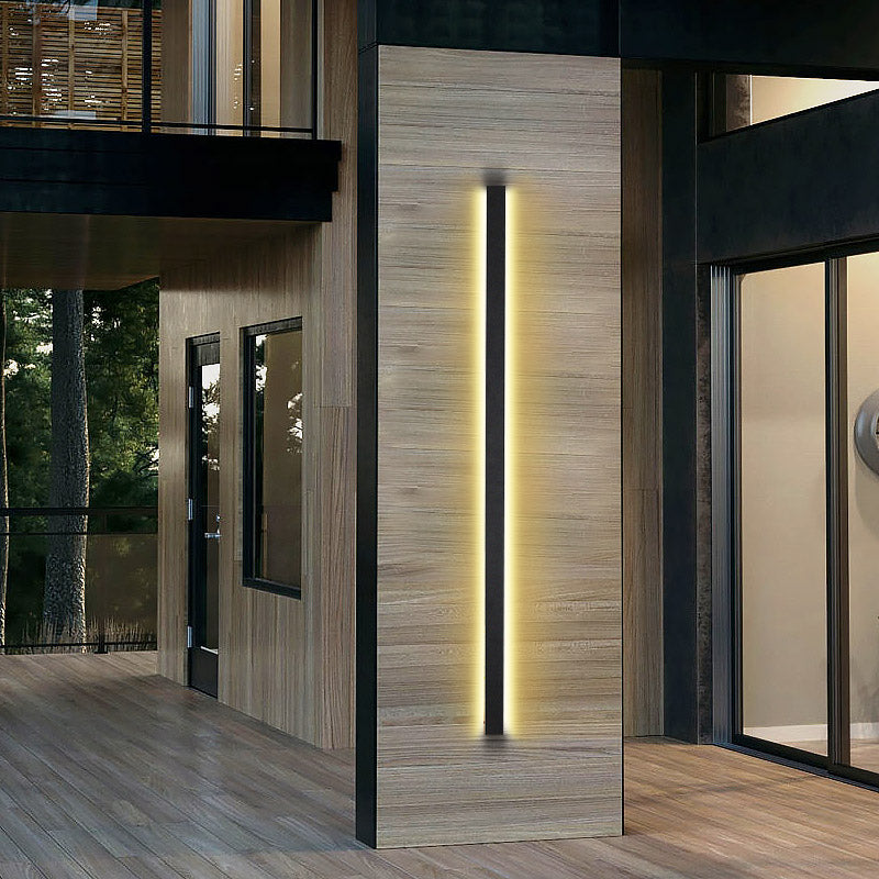 Black Long Linear Metal Waterproof Dimmable Modern Outdoor Wall Lights - Lamp Outdoor