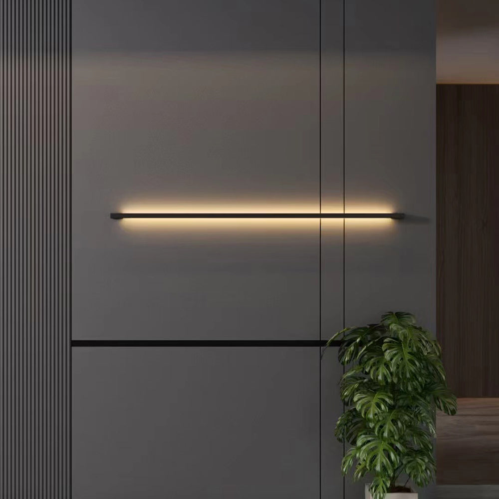 Liora Modern Slim Linear Black LED Wall Lamp - Lamp Outdoor