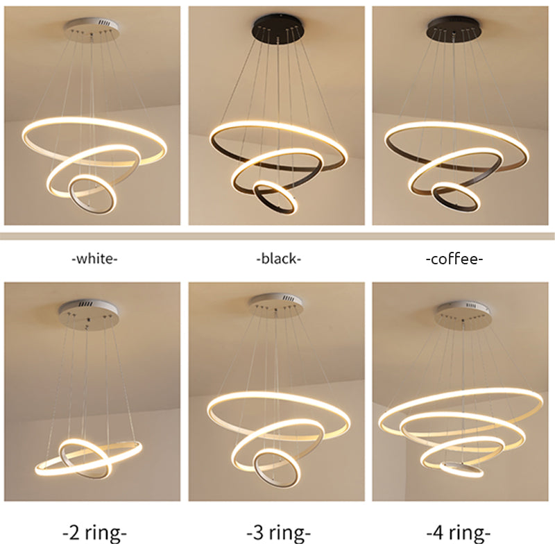 Zin Modern Ring Pendant Light, 2/3/4 Rings - Lamp Outdoor