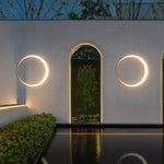 Aria Modern Art Ring LED Outdoor Wall Lamp Metal Garden Corridor Balcony - Lamp Outdoor