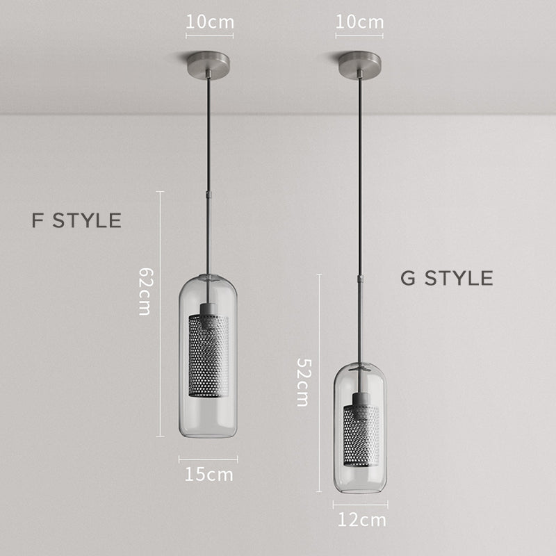 Hessa Contemporary Golden Pendant Light, Glass, Globe/Cylindric - Lamp Outdoor