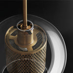 Hessa Contemporary Golden Pendant Light, Glass, Globe/Cylindric - Lamp Outdoor