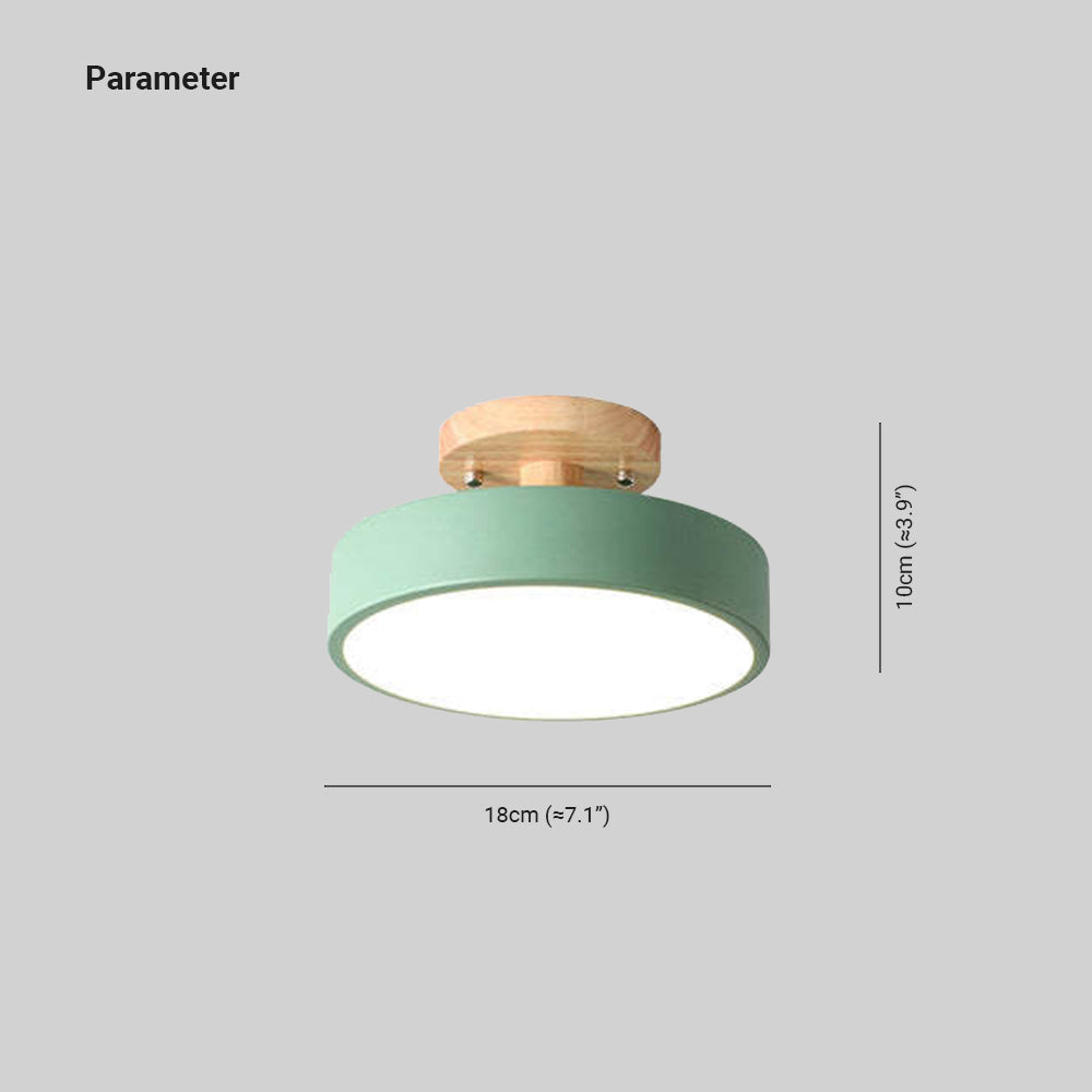 Orya Round LED Flush Mount Ceiling Light Modern Wood Colorful - Lamp Outdoor