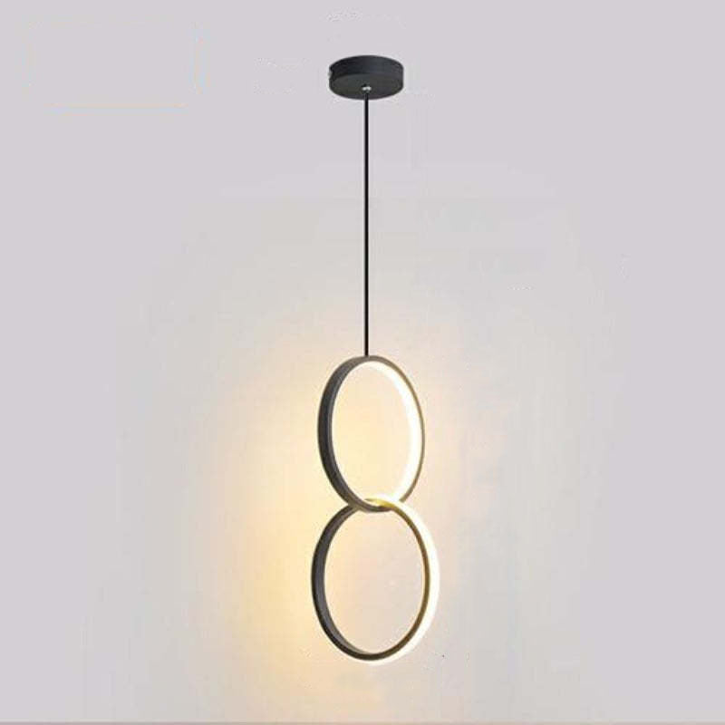 Doria Modern LED Pendant Light Black/White Metal Living Room - Lamp Outdoor