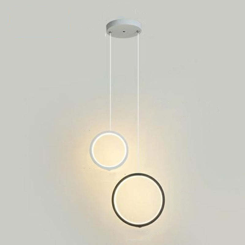 Doria Modern LED Pendant Light Black/White Metal Living Room - Lamp Outdoor