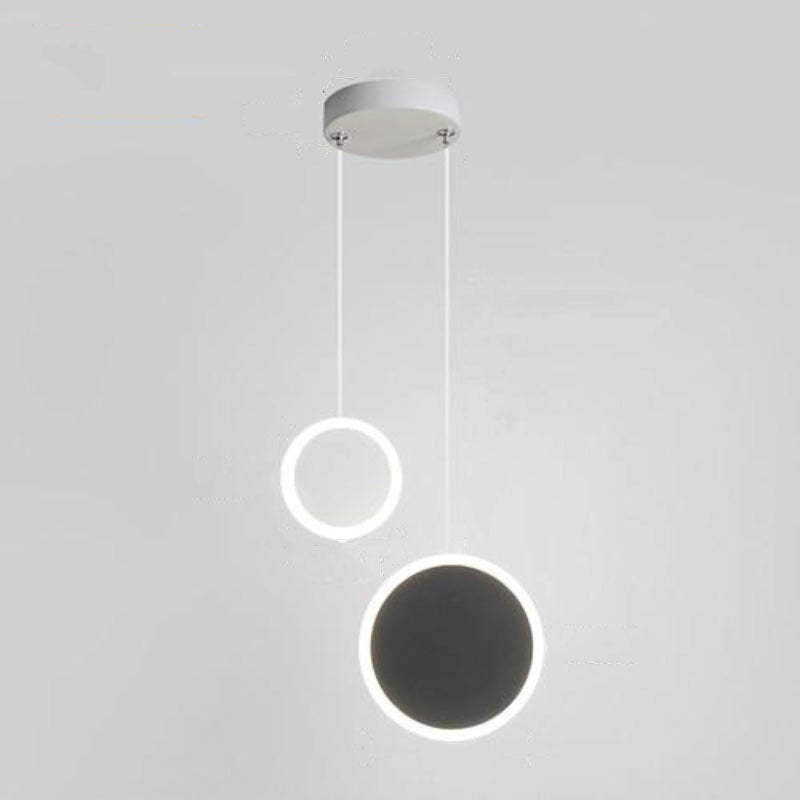 Doria Modern LED Pendant Light Black/White Metal Living Room - Lamp Outdoor