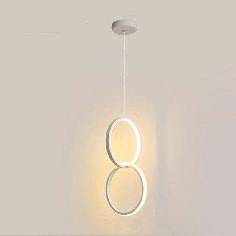 Doria Modern LED Pendant Light Black/White Metal Living Room - Lamp Outdoor