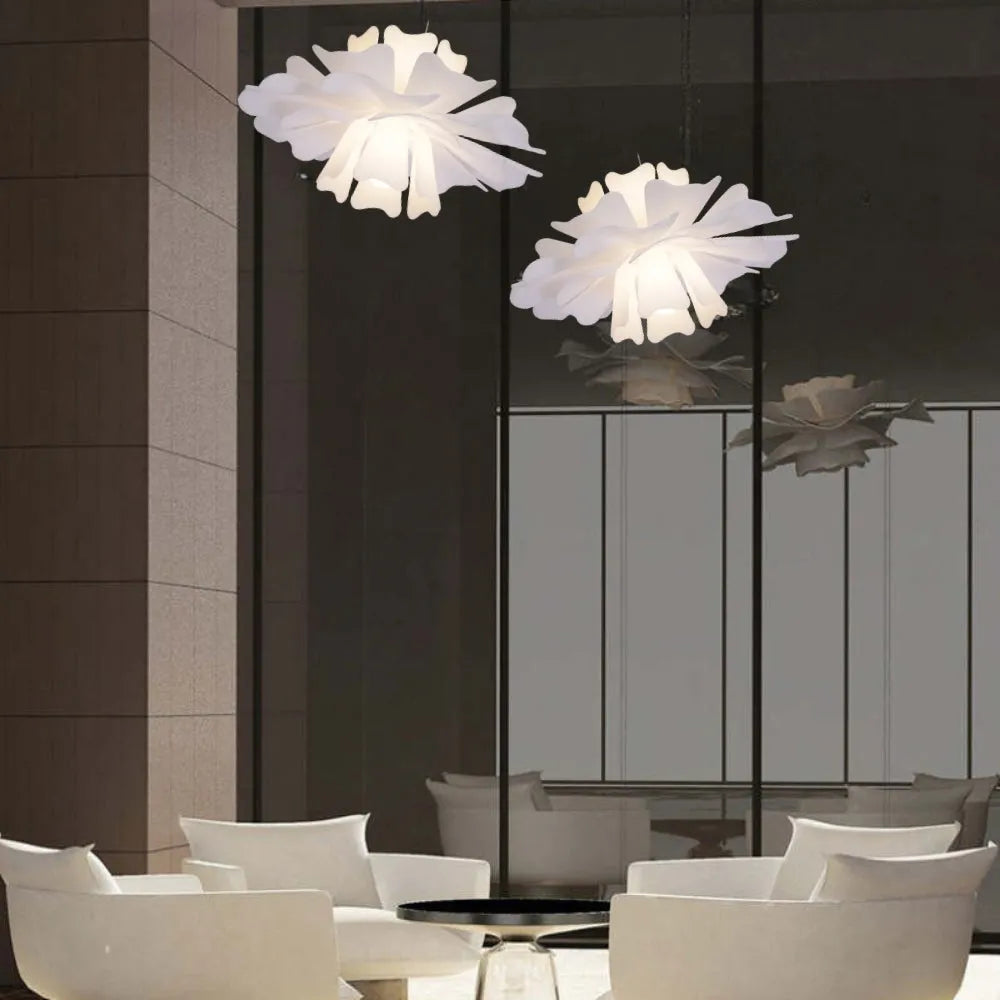 Niva Elegant Flower Pendant Light White - Lamp Outdoor