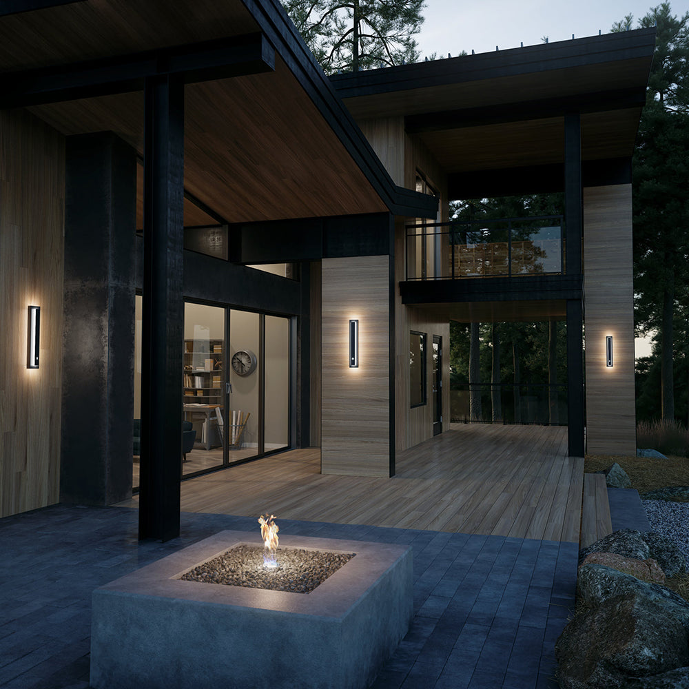 Arisha Modern Square Ring Metal Outdoor Wall Lamp, Dark/Gray Bronze - Lamp Outdoor