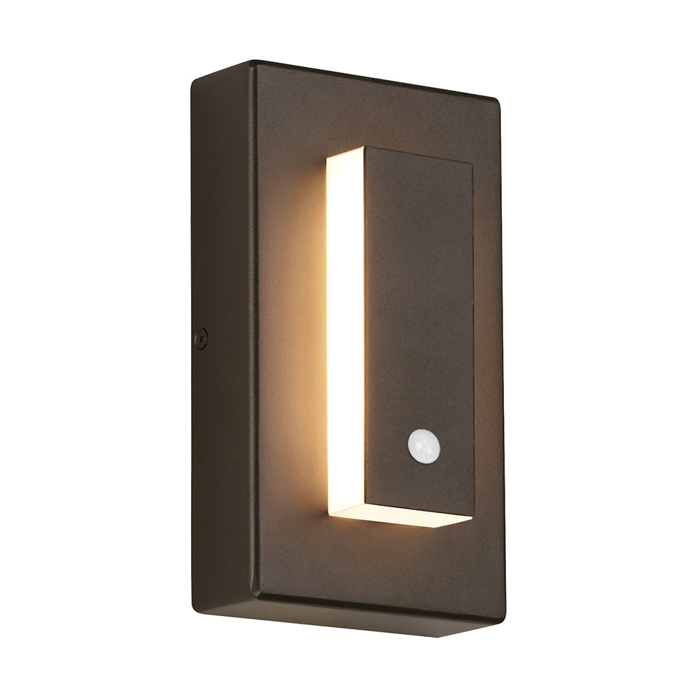 Arisha Modern Square Ring Metal Outdoor Wall Lamp, Dark/Gray Bronze - Lamp Outdoor