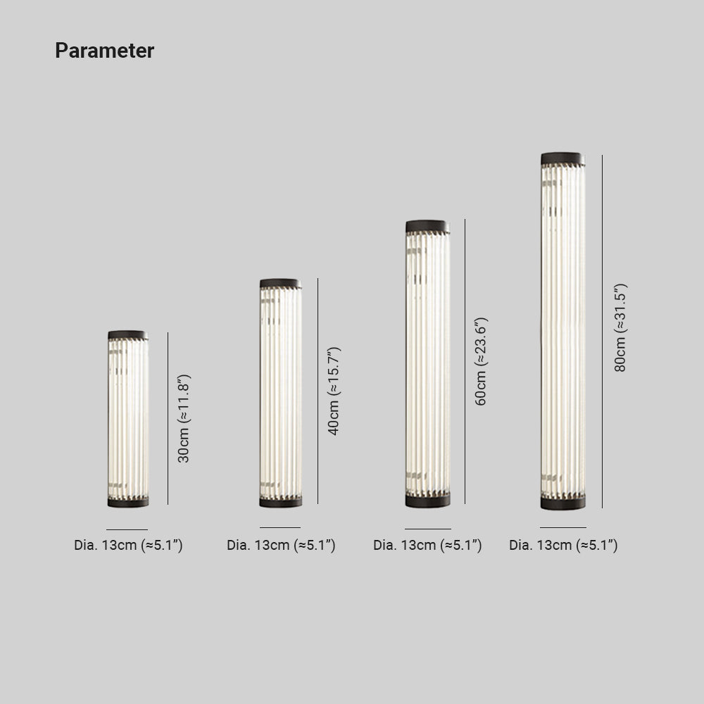 Ray Modern Semi-Cylindrical Metal Glass Outdoor Wall Lamp - Lamp Outdoor