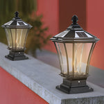Vintage Waterproof LED Retro Solar Fence Post Lights With Remote Control - Lamp Outdoor