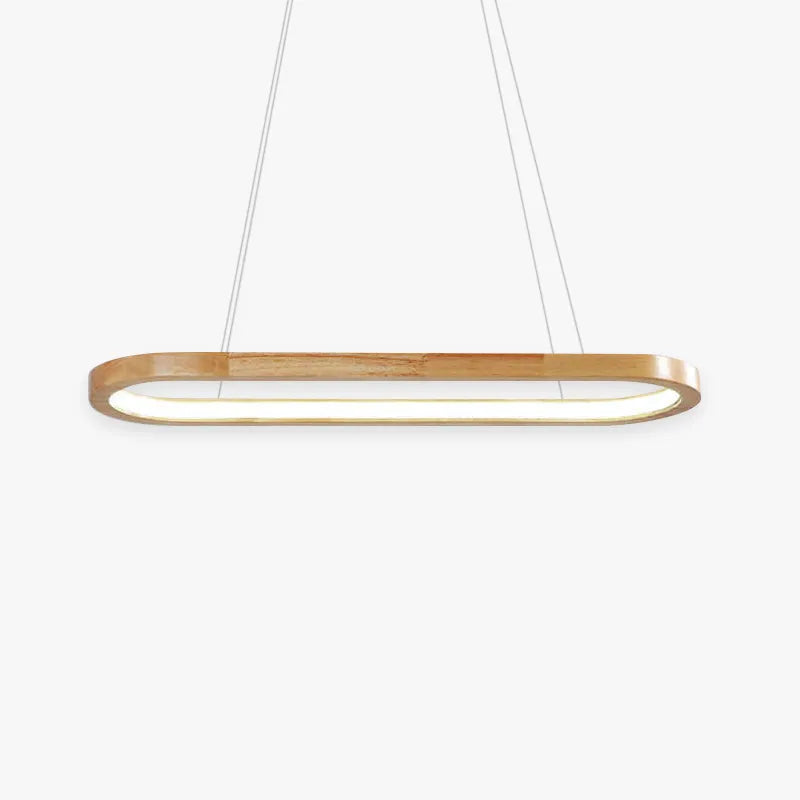 Veon Contemporary Oval Wooden Pendant Light - Lamp Outdoor