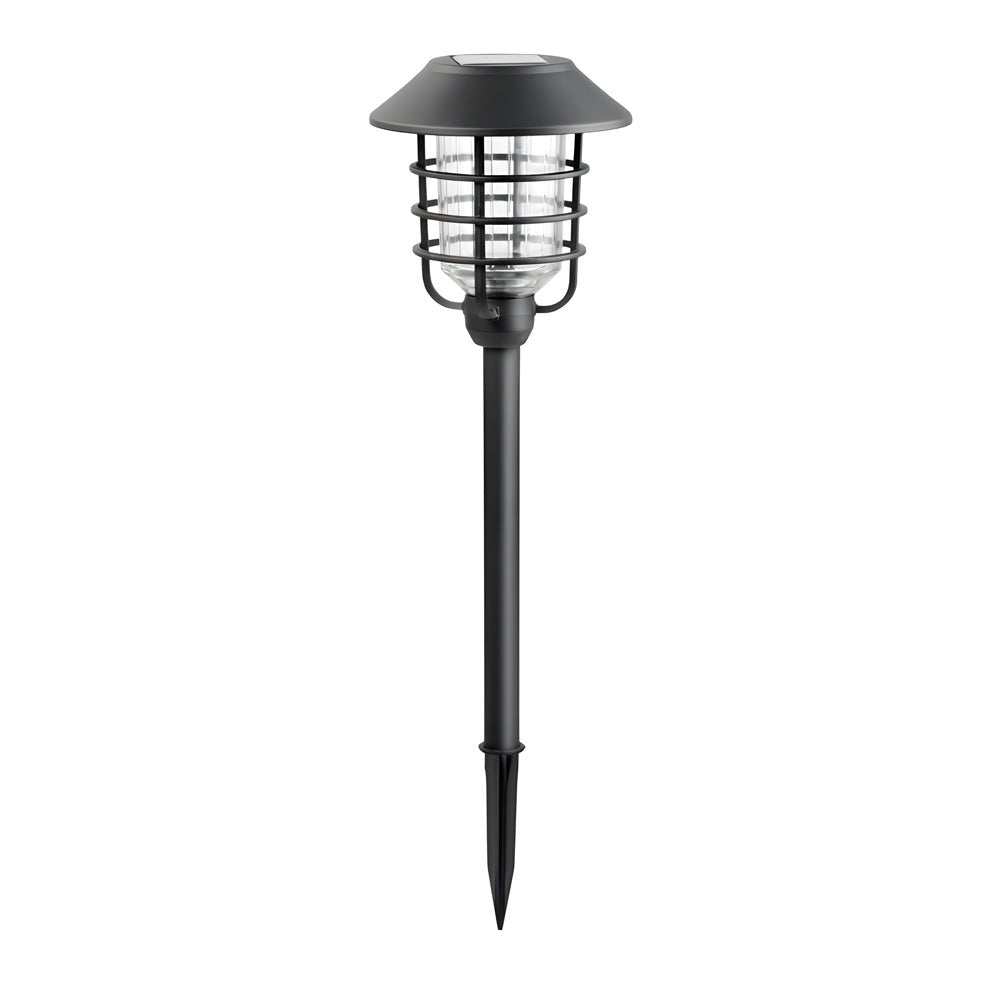 22.8-inch Solar Pathway Lights with Hat Top and Wire-Circled Lampshade - Lamp Outdoor