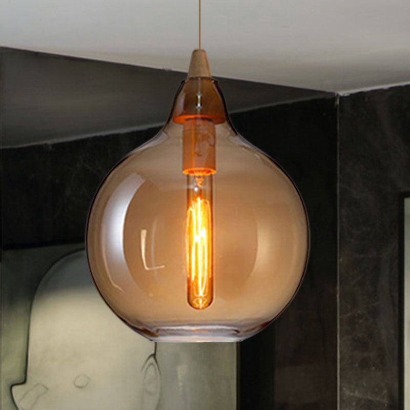 June Amber Glass Pendant Light - Lamp Outdoor