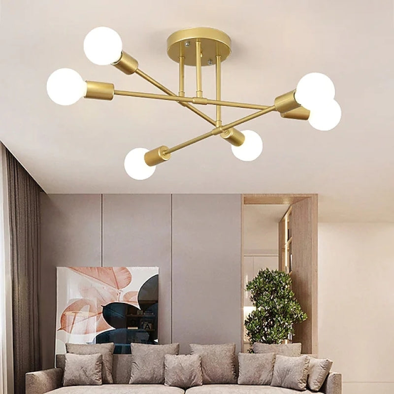Lindsy Modern Flush Mount Ceiling Light, Gold & Black - Lamp Outdoor