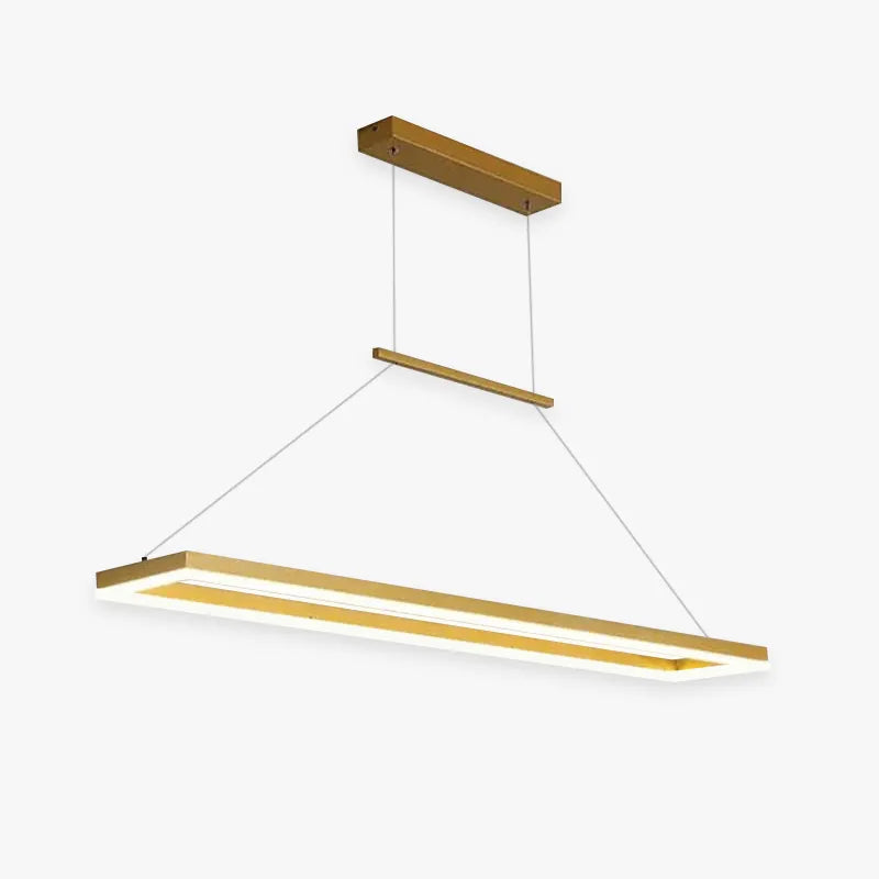 Gloen Modern Rectangular Hanging Pendant Light, Gold/Coffee - Lamp Outdoor