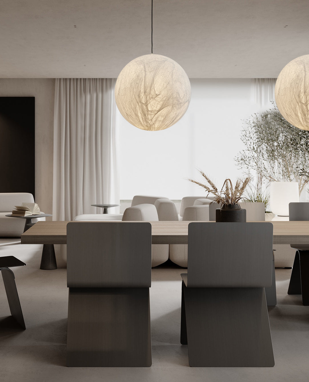 Globe Minimalist Silk Pendant Lamp - Lamp Outdoor