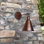 Zynar Vintage Adjustable Wall Lamp, Metal, Black/Rust, Living Room - Lamp Outdoor