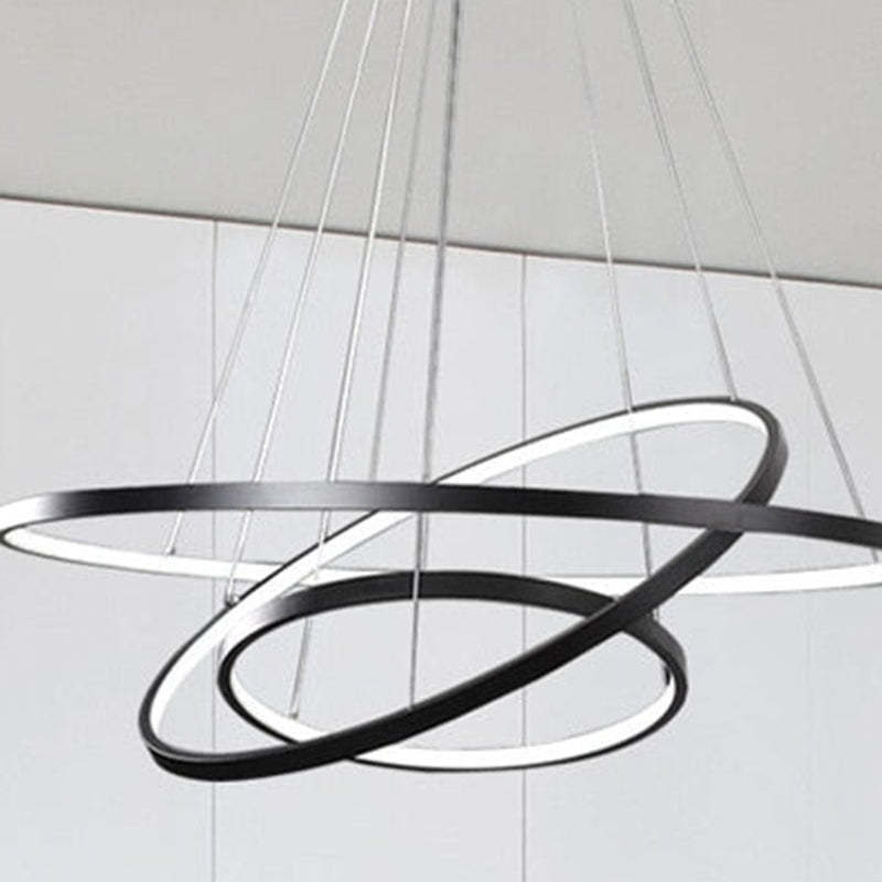 Aluna Pendant Light, Inner Ring Illuminated, White/Black/Gold - Lamp Outdoor