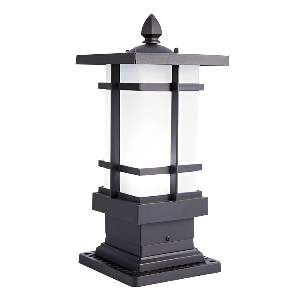 Waterproof Dimming with Remote Black Vintage Solar Fence Post Lights - Lamp Outdoor
