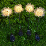 Elegant Aluminum LED Solar Dandelion Lights Dual Pack for Garden and Lawn - Lamp Outdoor